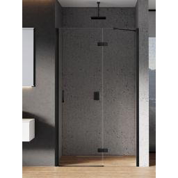 New Trendy New Renoma Black drzwi prysznicowe 80 cm uchylne czarny mat/szkło przezroczyste D-0194A