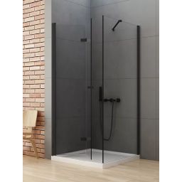 New Trendy New Soleo Black kabina prysznicowa 80x90 cm prostokątna lewa czarny mat/szkło przezroczyste D-0234A/D-0115B