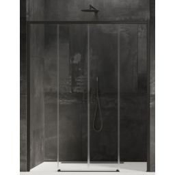 New Trendy Prime drzwi prysznicowe 150 cm rozsuwane czarny mat/szkło przezroczyste D-0342A