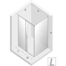 New Trendy Prime White kabina prysznicowa 110x100 cm lewa biały mat/szkło przezroczyste D-0402A/D-0221B