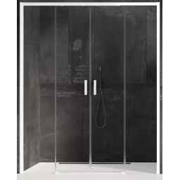 New Trendy Prime White drzwi prysznicowe 180 cm wnękowe biały mat/szkło przezroczyste D-0439A