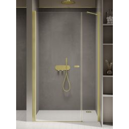 New Trendy New Soleo Light Gold drzwi prysznicowe 110 cm uchylne złoty szczotkowany/szkło przezroczyste D-0941A-WP 