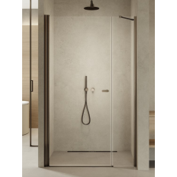 New Trendy New Soleo Gunmetal Brushed drzwi prysznicowe 140 cm uchylne gunmetal szczotkowany/szkło przezroczyste D-0998A