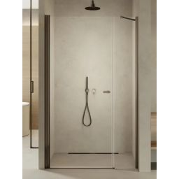 New Trendy New Soleo drzwi prysznicowe 150 cm uchylne gunmetal brushed/szkło przezroczyste D-0999A-WP
