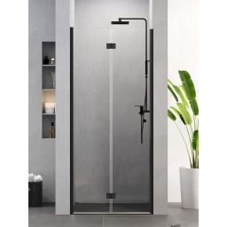 New Trendy Superia Black drzwi prysznicowe 90 cm składane czarny mat/szkło przezroczyste D-1034A