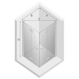New Trendy New Soleo kabina prysznicowa 90 cm kwadratowa chrom/szkło przezroczyste D-0149A/D-0153A