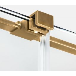 New Trendy Smart kabina prysznicowa 100x100 cm kwadratowa złoty szczotkowany/szkło przezroczyste EXK-7527