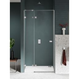 New Trendy Avexa Nickel Brushed drzwi prysznicowe 80 cm uchylne lewe nikiel szczotkowany/szkło przezroczyste EXK-8457
