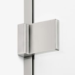 New Trendy Avexa Nickel Brushed kabina prysznicowa 80x80 cm pięciokątna prawa nikiel szczotkowany szczotkowany/szkło przezroczyste EXK-8557