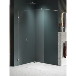 New Trendy Avexa Nickel Brushed ścianka prysznicowa walk-in 50 cm nikiel szczotkowany/szkło przezroczyste EXK-8624