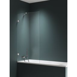 New Trendy Avexa Nickel Brushed parawan nawannowy 50 cm 1-częściowy nikiel szczotkowany/szkło przezroczyste EXK-8738