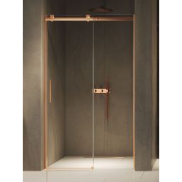 New Trendy Softi Copper Brushed drzwi prysznicowe 120 cm rozsuwane miedź szczotkowany/szkło przezroczyste EXK-8816