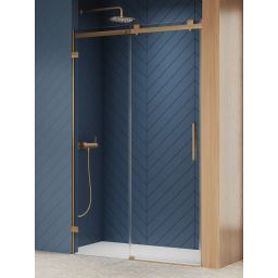 New Trendy Softi X Gold Brushed drzwi prysznicowe 100 cm rozsuwane lewe złoty szczotkowany/szkło przezroczyste EXK-8922