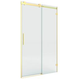 New Trendy Softi X Gold Brushed drzwi prysznicowe 100 cm rozsuwane prawe złoty szczotkowany/szkło przezroczyste EXK-8923