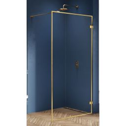 New Trendy Avexa Gold Brushed ścianka prysznicowa walk-in 120 cm złoty szczotkowany/szkło przezroczyste EXK-3137