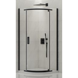 New Trendy New Komfort Black kabina prysznicowa 90x90 cm półokrągła czarny mat/szkło przezroczyste K-0469