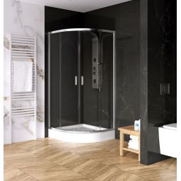 New Trendy Suvia kabina z brodzikiem 90x90 cm półokrągła chrom połysk/szkło przezroczyste ZS-0034