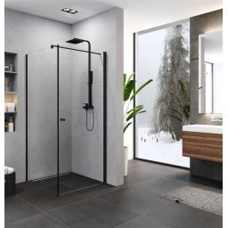 New Trendy Superia Black kabina prysznicowa 80x90 cm prostokątna czarny mat/szkło przezroczyste K-0800