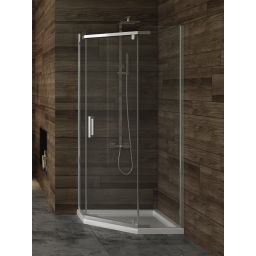 New Trendy New Komfort kabina prysznicowa 80x80 cm pięciokątna chrom/szkło przezroczyste K-0803