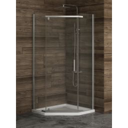 New Trendy New Komfort kabina prysznicowa 100x80 cm pięciokątna chrom/szkło przezroczyste K-0809