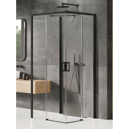 New Trendy Prime Black kabina prysznicowa 70x100 cm prostokątna przyścienna prawa czarny mat/szkło przezroczyste K-1531