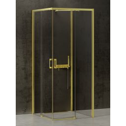 New Trendy Prime Light Gold kabina prysznicowa 90x90 cm kwadratowa złoty/szkło przezroczyste K-1190
