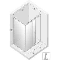 New Trendy Prime White kabina prysznicowa 100x90 cm lewa biały mat/szkło przezroczyste K-1358