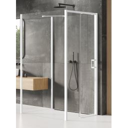 New Trendy Prime White kabina prysznicowa 100x90 cm lewa biały mat/szkło przezroczyste K-1414