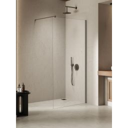 New Trendy Nesta Gunmetal Brushed ścianka prysznicowa walk-in 110 cm gunmetal szczotkowany/szkło przezroczyste K-1758