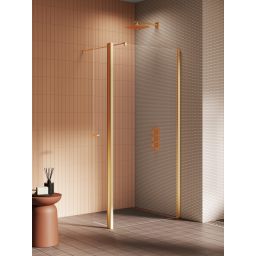 New Trendy New Soleo Gold Brushed ścianka prysznicowa walk-in 80 cm złoty szczotkowany/szkło przezroczyste K-4335