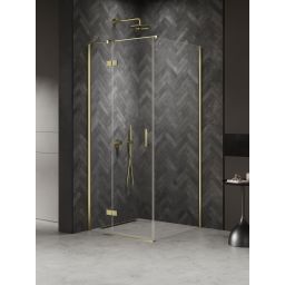 New Trendy Nesta Light Gold kabina prysznicowa 120x100 cm prostokątna złoty połysk/szkło przezroczyste K-4517