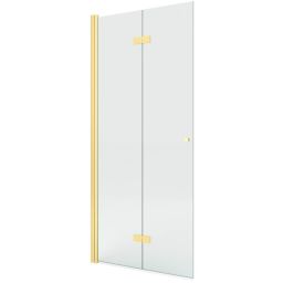 New Trendy New Soleo Gold Brushed ścianka prysznicowa walk-in 90 cm lewa złoty szczotkowany/szkło przezroczyste K-5773