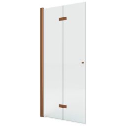New Trendy New Soleo Copper Brushed ścianka prysznicowa walk-in 90 cm lewa miedź szczotkowana/szkło przezroczyste K-5783
