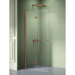 New Trendy New Soleo Copper Brushed ścianka prysznicowa walk-in 90 cm lewa miedź szczotkowana/szkło przezroczyste K-5783