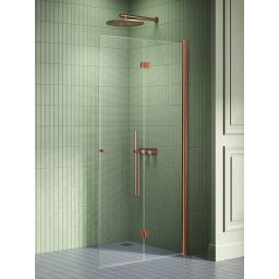 New Trendy New Soleo Copper Brushed ścianka prysznicowa walk-in 90 cm prawa miedź szczotkowana/szkło przezroczyste K-5784