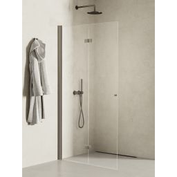 New Trendy New Soleo Gunmetal Brushed ścianka prysznicowa walk-in 100 cm lewa gunmetal szczotkowany/szkło przezroczyste K-5795