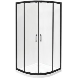 Besco Modern Black kabina prysznicowa 90x90 cm półokrągła czarny mat/szkło przezroczyste MPB-90-190-C
