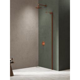 New Trendy Nesta ścianka prysznicowa 100 cm miedź szczotkowany/szkło przezroczyste K-1749-WL