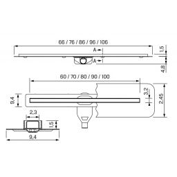 New Trendy Visio Slim Gold odpływ liniowy 70 cm złoty OL-0082