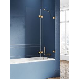 New Trendy Avexa Gold Brushed parawan nawannowy 100 cm prawy złoty szczotkowany/szkło przezroczyste EXK-2011