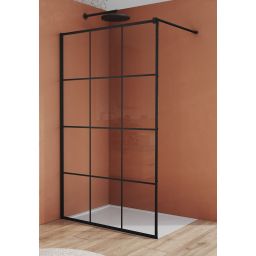 Ronal Easy Walk-In ścianka prysznicowa 80 cm wolnostojąca czarny mat/Loft 89 STR4P0800689