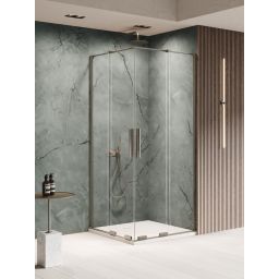 New Trendy Smart Gunmetal Brushed kabina prysznicowa 90x90 cm kwadratowa gunmetal szczotkowany/szkło przezroczyste EXK-7914