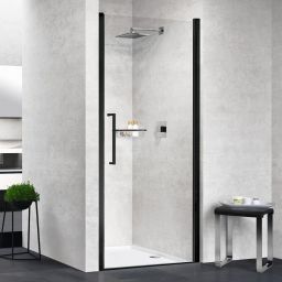 Novellini Young 1B drzwi prysznicowe 57 cm czarny/szkło przezroczyste Y21B57-1H