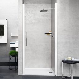 Novellini Young 1B drzwi prysznicowe 57 cm biały mat/szkło przezroczyste Y21B57-1U