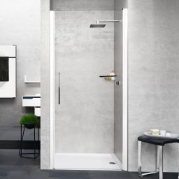 Novellini Young 1B drzwi prysznicowe 67 cm biały mat/szkło przezroczyste Y21B67-1U