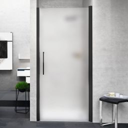 Novellini Young 1B drzwi prysznicowe 67 cm czarny/szkło satynowe Y21B67-4H