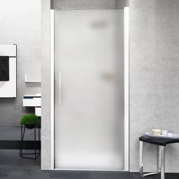 Novellini Young 1B drzwi prysznicowe 67 cm biały mat/szkło satynowe Y21B67-4U