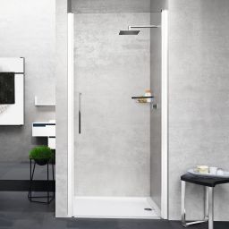 Novellini Young 1B drzwi prysznicowe 72 cm biały mat/szkło przezroczyste Y21B72-1U