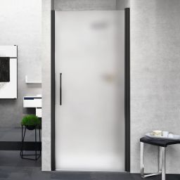 Novellini Young 1B drzwi prysznicowe 72 cm czarny mat/szkło satynowe Y21B72-4H