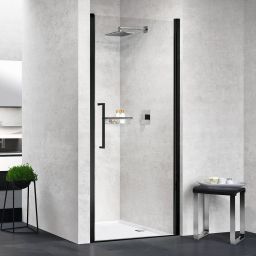 Novellini Young 1B drzwi prysznicowe 77 cm czarny/szkło przezroczyste Y21B77-1H